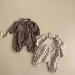 [66-100cm] 花柄 パフスリーブ ロンパース - Image 6