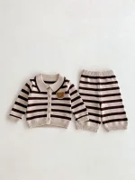 [73-110cm]熊ボーダー ニット トップス or ボトムス - Image 4