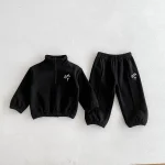 [73-120cm] 英字柄 ボア セットアップ - Image 2