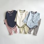 [66-90cm]3点セット ボーダー柄 パジャマ 可愛い ベビー服 - Image 9