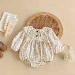[66-90cm]ベビー 女の子 ロンパース 花柄 スウィート - Image 3