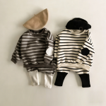 [73-100cm]ボーダー柄 トップス&レギンス セットアップ - Image 12