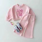 [73-120cm]ベビー 女の子 英字刺繍 セットアップ 可愛い - Image 4