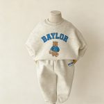 [66-110cm]ベビー セットアップ くま柄 トレーナー 上下セット おしゃれ 人気 - Image 5