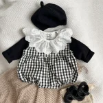 [66-90cm] シンプル トップス or チェック ロンパース - Image 9