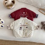 [73-120cm] 刺繍 カートゥーン リバーシブル コート