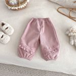 [73-120cm] 小花 裏起毛 パンツ - Image 13