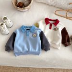 [73-120cm] 配色 裏起毛 スウェット - Image 9