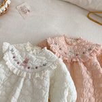 [66-90cm] 刺繍 カートゥーン 中綿 カバーオール - Image 2