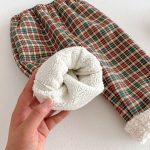 [73-120cm] 韓国風 チェック あったか パンツ - Image 9