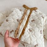 [73-120cm] リボン 中綿 キルティング コート - Image 10