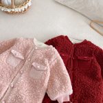 [66-90cm] シャネル風 裏起毛 カバーオール - Image 3