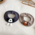 [66-90cm]犬柄 ボーダー 裏起毛 カバーオール