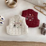 [73-120cm] 刺繍 カートゥーン リバーシブル ベスト - Image 12