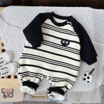 [66-100cm] ボーダー あったか カバーオール - Image 4