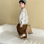 [80-150cm] 英字プリント トレーナー - Image 3