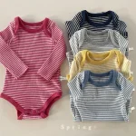 [73-90cm]ロンパース ボーダー 可愛い おしゃれ 肌に優しい ベビー服