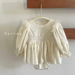 [73-90cm]ロンパース 肩フリル おしゃれ 定番 - Image 4