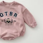 [66-90cm]熊柄 ロンパース - Image 10