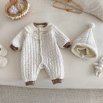 [66-90cm] フード付き 花柄 カバーオール - Image 4