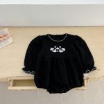 [66-100cm]韓国風 フリル プリント ロンパース - Image 11