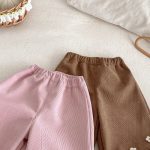 [73-120cm] 花柄 裏起毛 パンツ - Image 10