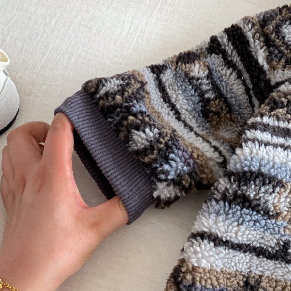 [66-90cm]レトロ フード 裏起毛 カバーオール