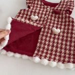 [73-120cm] 千鳥格 ハート ワンピース - Image 3