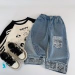 [90-140cm]落書き デニムパンツ - Image 8