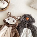 [66-90cm]うさぎ ファー風 フード 裏起毛 カバーオール - Image 16