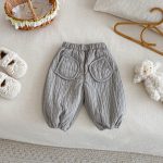 [73-120cm] 無地 裏起毛 パンツ - Image 3