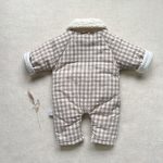 [66-90cm] 中綿 チェック カバーオール