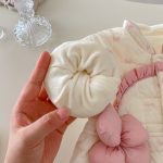 [66-90cm]蝶結び プリント 立体フラワー カバーオール - Image 9