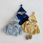 [73-120cm] 刺繍 フード付き スターあったか アウター - Image 5