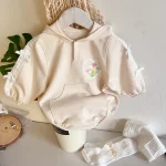 [66-90cm] リボン ハート柄 ロンパース - Image 12