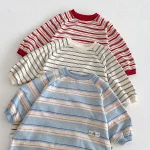 [66-90cm]ロンパース オールインワン ボーダー ベビー服 - Image 4