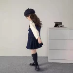 [90-140cm] フォーマル ネクタイ付き シャツ&ベスト&スカート 3点セット - Image 5