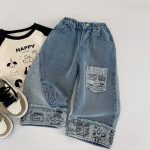 [90-140cm]落書き デニムパンツ - Image 5