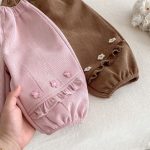 [73-120cm] 花柄 裏起毛 パンツ - Image 8