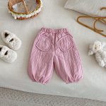 [73-120cm] 無地 裏起毛 パンツ - Image 8