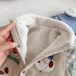 [66-90cm]コーデュロイ 犬 刺繍 カバーオール - Image 8