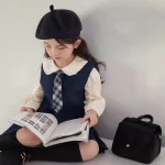 [90-140cm] フォーマル ネクタイ付き シャツ&ベスト&スカート 3点セット