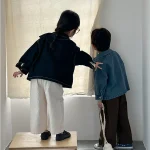 [80-150cm] ポケット付き デニム アウター - Image 4