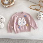 [73-120cm] ぽんぽん付き ニット セーター - Image 2