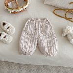 [73-120cm] 無地 裏起毛 パンツ - Image 5