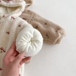 [73-120cm] 蝶結び&小花柄 キルティング コート - Image 5