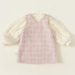 [80-140cm]シャネル風 ジャンパースカート&パフスリーブブラウス - Image 9