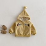 [73-120cm] 刺繍 フード付き スターあったか アウター - Image 8