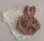 [66-90cm]INS映え 可愛い フリル  ニット サロペット - Image 9