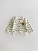 [73-110cm]熊ボーダー ニット トップス or ボトムス - Image 10